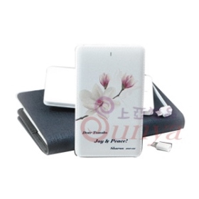 皮紋卡片行動電源4000mAh