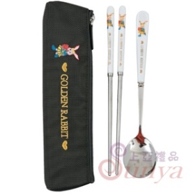 王樣黃金兔環保餐具組(鐵灰)