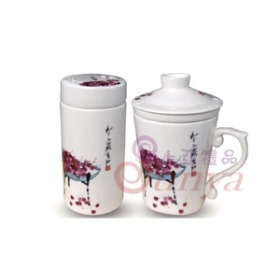 QBS-6641C齊白石 雀躍櫻桃 員外茶具組