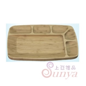 M113-30斜邊竹餐盤 長方六格