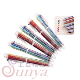PEN-1238 透明桿六色原子筆
